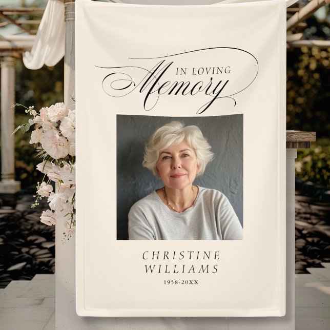 "In Loving Memory!" Memorial, Name, Photo Banner (Banner
"Forever in our Hearts" In loving, Memory Banner. Elegant, script font, with photo & name.)