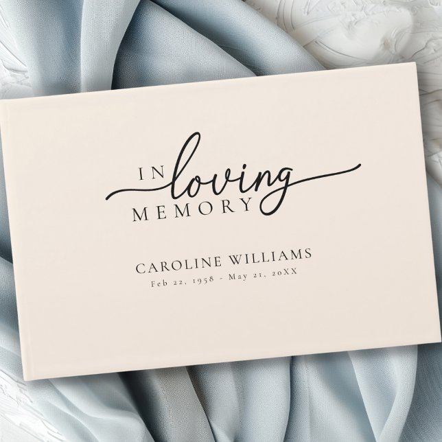 "In Loving Memory" Memorial, Name, Quote  Guest Book ("In Loving Memory" Memorial, Name, Quote " celebration of life, white funeral guest book.)
