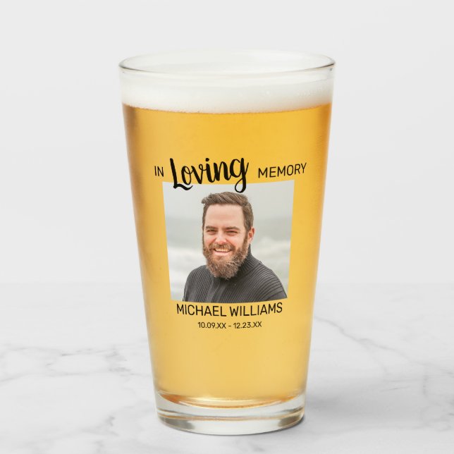 In Loving Memory | Memorial Personalised Photo Glass (Front Filled)