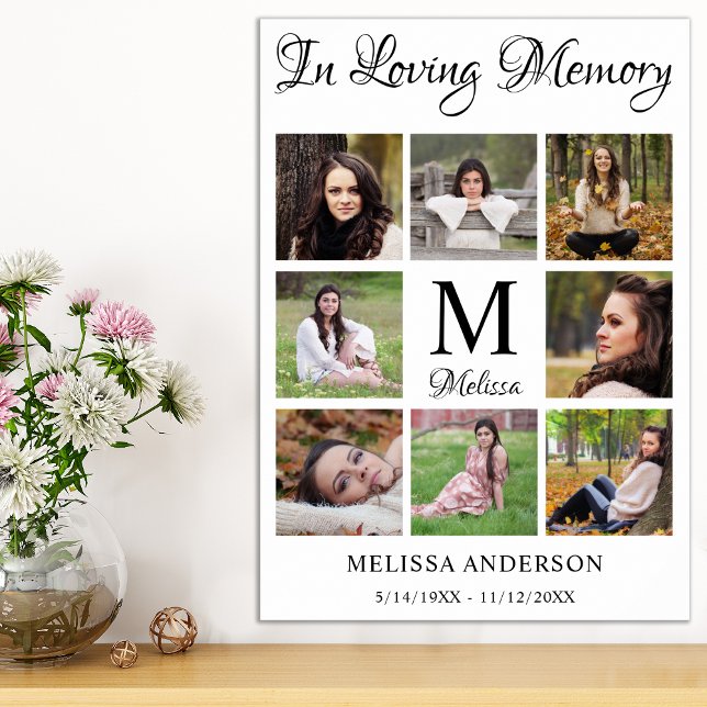 In Loving Memory Memorial Photo Collage Funeral Poster (Creator Uploaded)