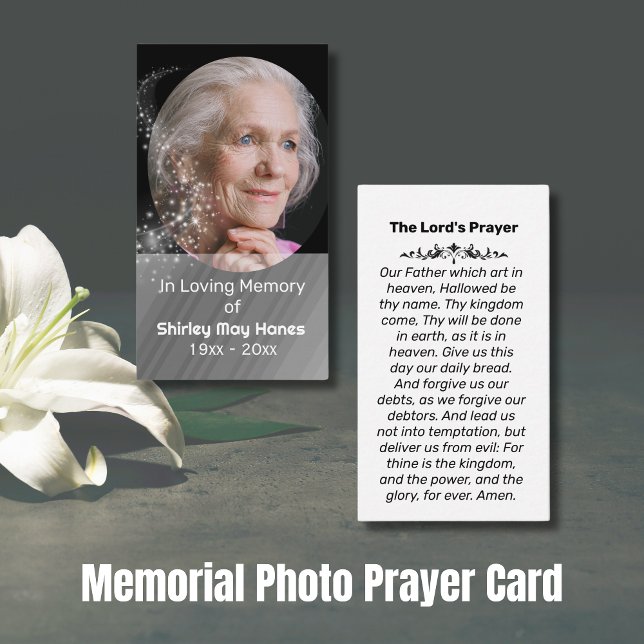 In Loving Memory Memorial Photo Prayer Card (Memorial Photo Prayer Cards)