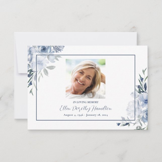 In Loving Memory Memorial Service Thank You Card (Front)