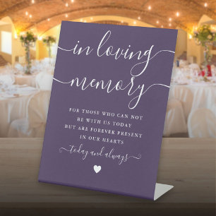 In Loving Memory Memorial Sign Purple Wedding