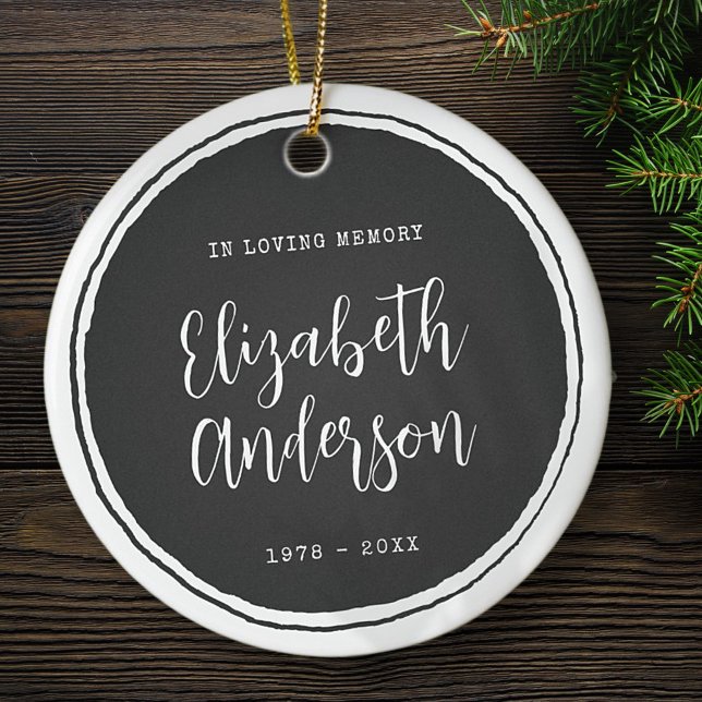 In Loving Memory Memorial Simple Modern Ceramic Tree Decoration (Creator Uploaded)