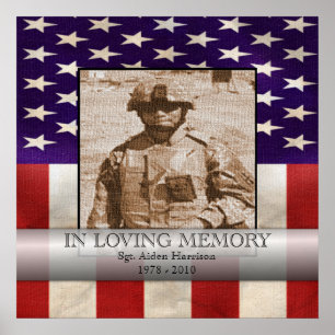 In Loving Memory Military Photo Personalised Poster