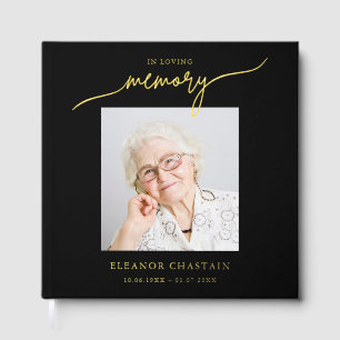 In Loving Memory Minimalist Photo Sympathy Guest Book