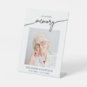 In Loving Memory Minimalist Photo Sympathy Pedestal Sign