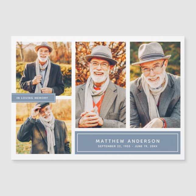 In Loving Memory Modern Colour Four Photos (Front)