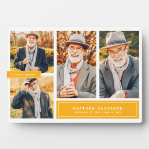 In Loving Memory Modern Colour Multi Photo Plaque