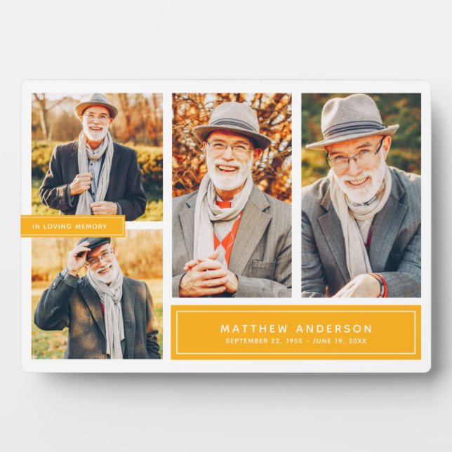 In Loving Memory Modern Colour Multi Photo Plaque (Front)