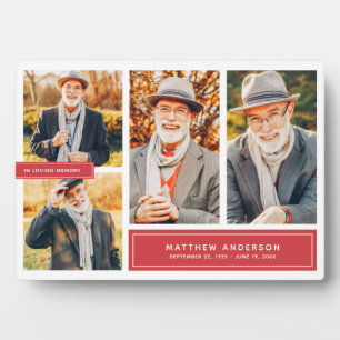 In Loving Memory Modern Colour Multi Photo Plaque