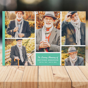 In Loving Memory Modern Colour Photo Collage Guest Book