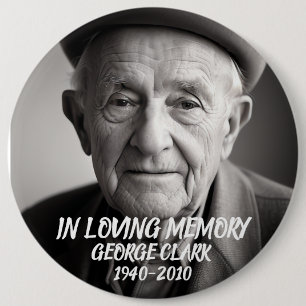 In loving memory modern custom photo button