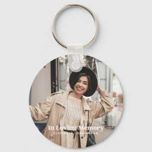 In Loving Memory Modern Custom Photo Memorial Key Ring