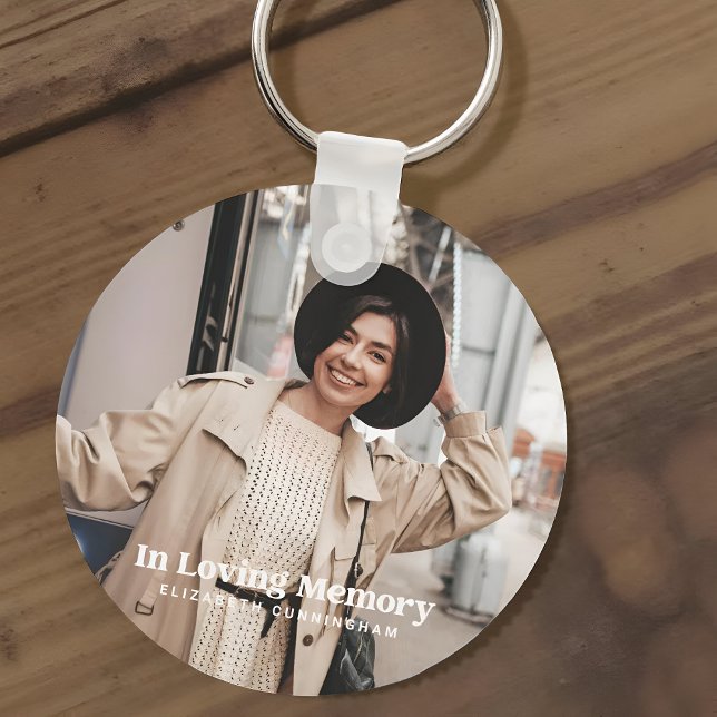 In Loving Memory Modern Custom Photo Memorial Key Ring (Creator Uploaded)