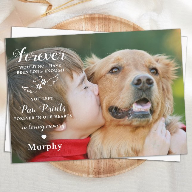 In Loving Memory Modern Custom Photo Pet Memorial Thank You Card (Creator Uploaded)