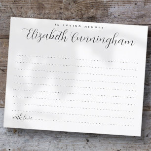 In Loving Memory Modern Elegant Attendance Card