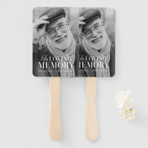 In Loving Memory Modern Elegant Photo Memorial Hand Fan