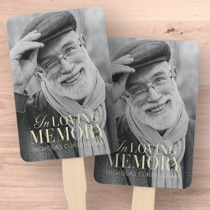 In Loving Memory Modern Elegant Photo Memorial Hand Fan