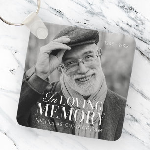 In Loving Memory Modern Elegant Photo Memorial Key Ring
