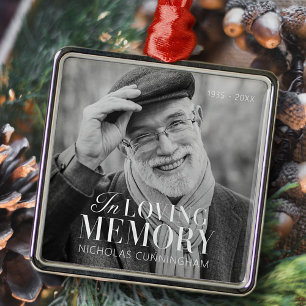 In Loving Memory Modern Elegant Photo Memorial Metal Tree Decoration