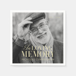 In Loving Memory Modern Elegant Photo Memorial Napkin