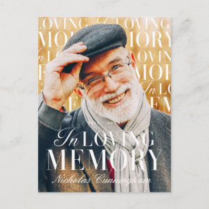 In Loving Memory Modern Elegant Photo Memorial Postcard
