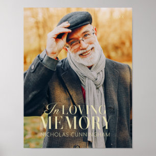 In Loving Memory Modern Elegant Photo Memorial Poster