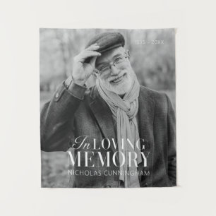 In Loving Memory Modern Elegant Photo Memorial Tapestry