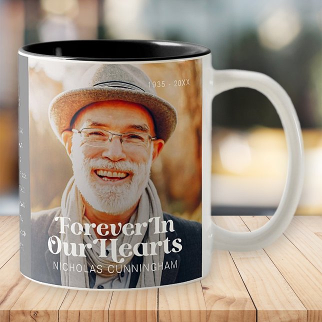 In Loving Memory Modern Elegant Photo Memorial Two-Tone Coffee Mug (Creator Uploaded)