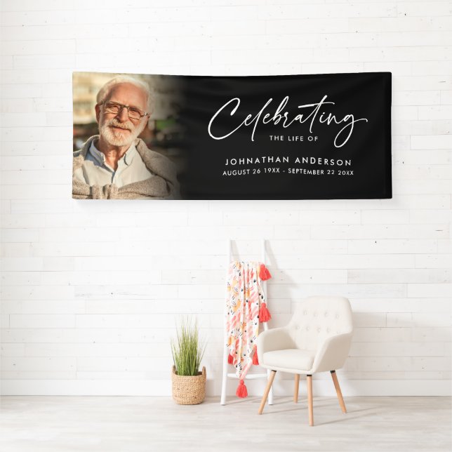 In Loving Memory Modern Memorial/Funeral Photo Banner (Insitu)