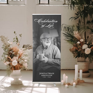 In Loving Memory Modern Memorial/Funeral Photo Retractable Banner