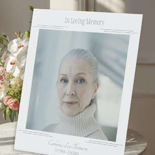 In Loving Memory Modern Photo Funeral Table Sign