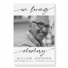 In Loving Memory Modern Script Photo Funeral 