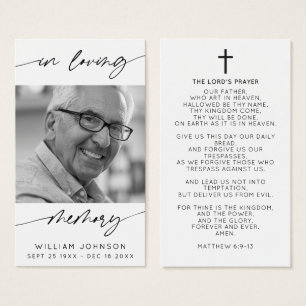 In Loving Memory Modern Script Photo Prayer