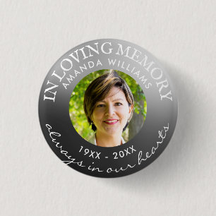 In Loving Memory Modern Silver 3 Cm Round Badge