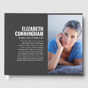 In Loving Memory Modern Simple Photo Memorial Guest Book