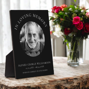 in loving memory modern simple photo memorial plaque