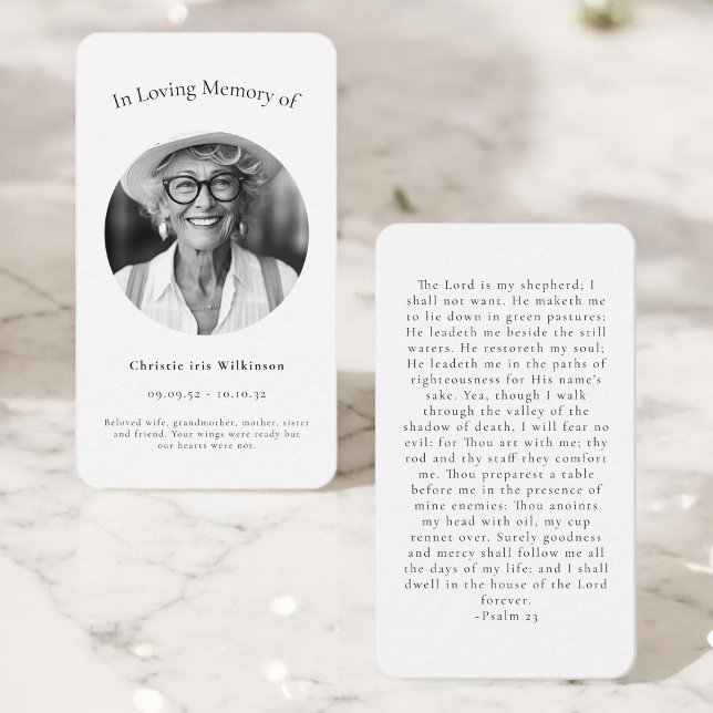 in loving memory modern simple prayer card  (Creator Uploaded)