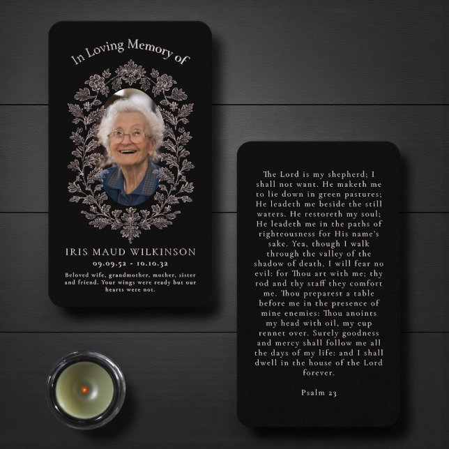 in loving memory modern simple prayer card  (Creator Uploaded)