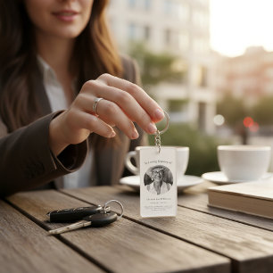 in loving memory modern simple prayer card  key ring