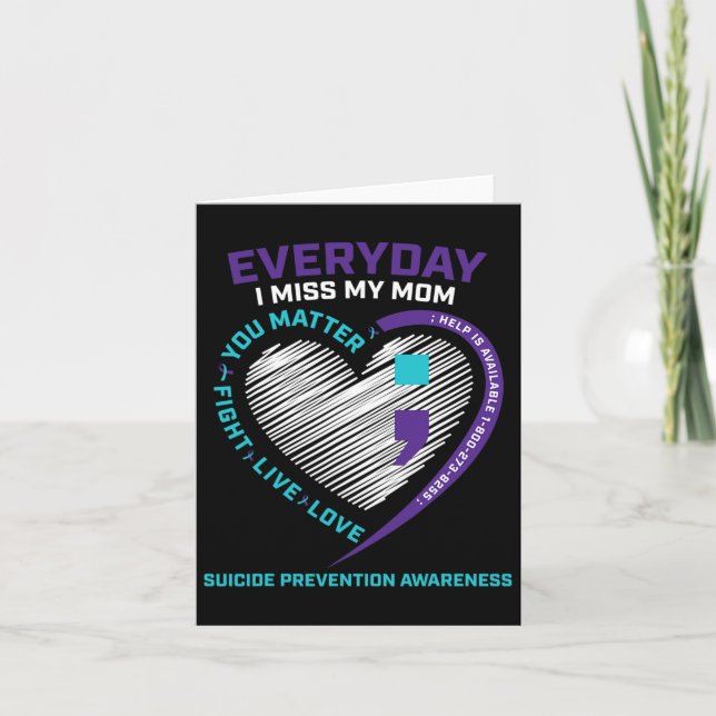 In Loving Memory Mum Suicide Awareness Prevention  Card (Front)