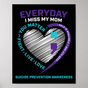 In Loving Memory Mum Suicide Awareness Prevention Poster