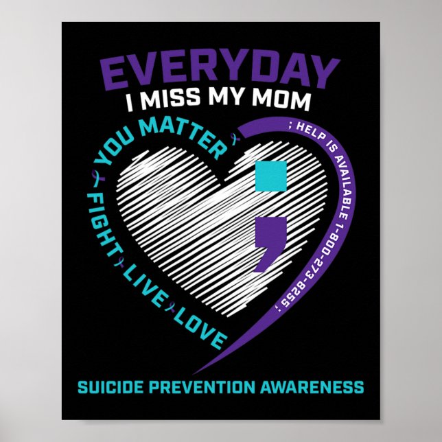 In Loving Memory  Mum Suicide Awareness Prevention Poster (Front)