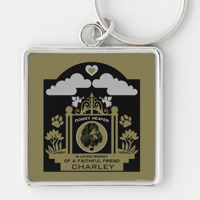 In loving Memory Of A English Cocker Spaniel Key Ring (Front)