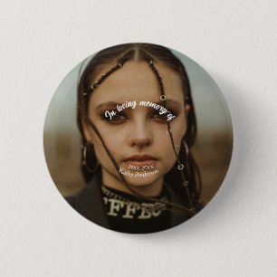 In loving memory of add name memorial keepsake 6 cm round badge