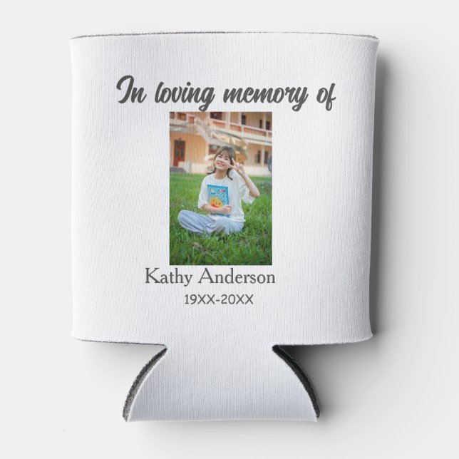 In loving memory of add name memorial keepsake can cooler (Front)