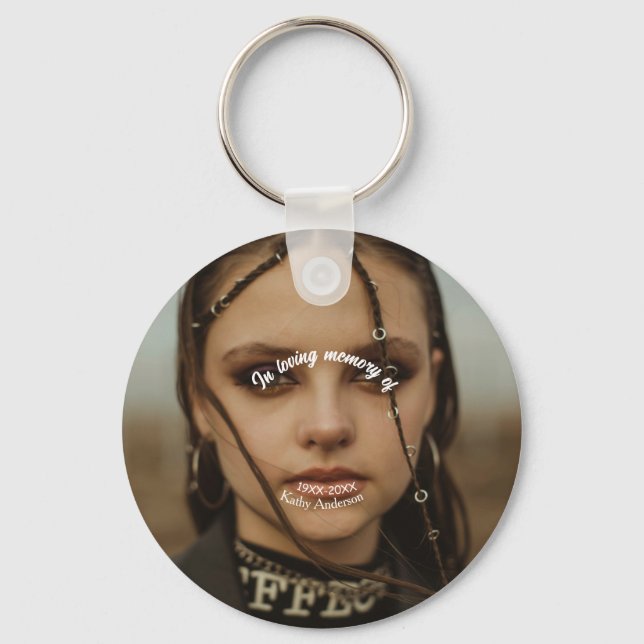 In loving memory of add name memorial keepsake key ring (Front)