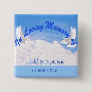 In Loving Memory of.._Button 15 Cm Square Badge