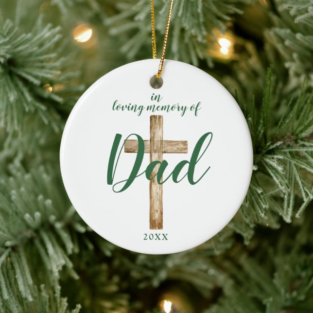 In Loving Memory of Dad Personalised Christian Ceramic Tree Decoration (Tree)